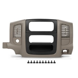Center Dash Radio Bezel Trim W/Storage, Fit Dodge Ram 1500 2002-2005/2500 3500 2003 2004 2005, Radio Panel Instrusment Dashboard Cover, Beige