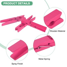 M METERXITY 30-Pack Colored Clothespins Wooden, 2.8 Inch/72mm Colorful Clothes Pins for Hanging Clothing/Crafts/Pictures, Wooden Clothespins [Rose Red]