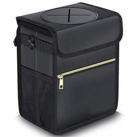 Zukida Car Trash Can, Car Storage Case, Waterproof Car Trash Can with Lid, High Density Large Capacity, Multi-functional, Folding Car Trash Can Easy Installation, Perfect for Front and Rear Car Rooms