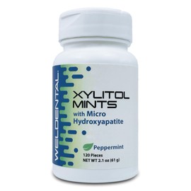 Weldental Xylitol Mints with Micro Hydroxyapatite, 120 Count (Peppermint)