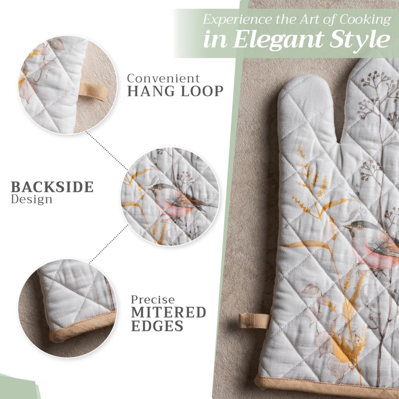 Maison d' Hermine Easter Oven Mitt & Pot Holder 100%