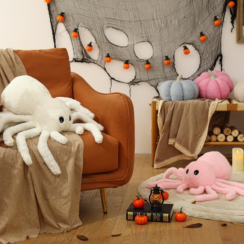 Halloween Spider Pillows, Spider Shaped Throw Pillow for Happy Halloween
