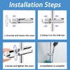 YOXITIXOY Adjustable Shower Head Bracket with 2 Hooks, for 16