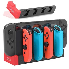 Switch & Switch OEL Joy-Con Charging Stand for Joy-Con Controller Charging, Switch and Switch OEL Storage, Integrated Charging, 4 Devices Simultaneously, Joy-Con Right/Left Rapid Charger, LED Charging Indicator Lamp Included