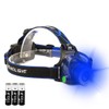 GaiGaiMall Blue LED Headlamp Flashlight Water Resistant Zoomable 3 Modes