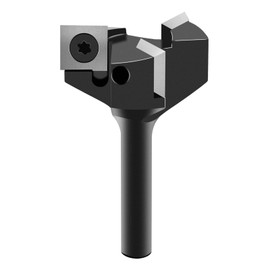 MaxAwe Rounding Cutter 8 mm Shank, 40 mm Diameter Face Cutter Rounding Cutter for Woodworking, Edge Cutter Radius Cutter Wood Cutter with Reversible Plates Spoilboard 4 Flutes CNC for Router