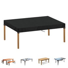 SIMPHAUS Outdoor Protective Cover for Glass Garden Table Covers Outdoor Table Cloth Waterproof Rectangle Garden Table Top Cover Patio Furniture Covers Windproof Anti UV 420D Oxford Fabric 160x80x15cm