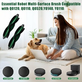 Yumixily 2 Set Replacement Parts Roller Brushes for Roomba Q0120 Y0140 Q0520 Q011 Y0110 Robot Vacuum Cleaner, Multi-Surface Rubber Brush Compatible with Roomba Y&Q Combo&Vac Essential Series