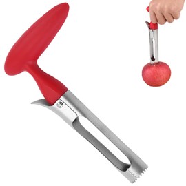 GVSS Stainless Steel Apple Corer Corer with ABS Handle Serrated Blade for Apple, Pear, Pineapple, Kitchen and Home, 18 cm, Red