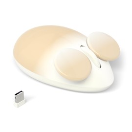 UBOTIE Bluetooth Wireless Optical Mouse, Portable Wireress Bluetooth and USB Nano Connection Cute Rat Shape Colorful Gift Computer Mouse for Laptop PC Tablet Smart Phones(Tea)