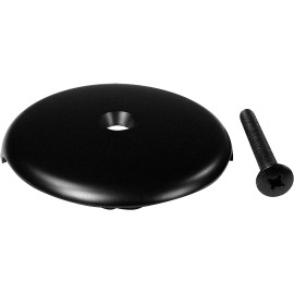 Westbrass 3-1/8" Single Hole Overflow Face Plate and Screw, Matte Black, D328-62