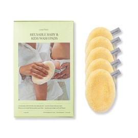 Waschies Babies & Children's Wash Pads - Set of 5 Pastel Yellow - Made in Germany - Suitable for Nappy Dermatitis & Eczema - Hypoallergenic Alternative to Disposable Wipes and Washcloths