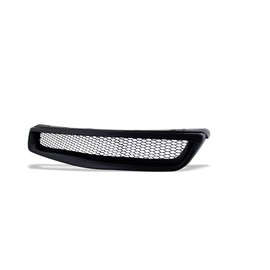 Armordillo USA 8720219 T-R Aluminum Mesh Style Front Hood Bumper Grille - Piano Black Fits 1999-2000 Honda Civic EK
