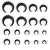 fKiZanthene Septum Stretching Kit, 18Pcs Acrylic Piercing Rings, Black C