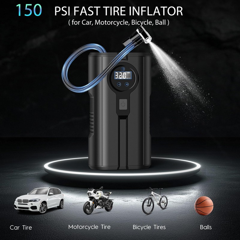 Tire Inflator Portable Air Compressor Air Pump for Car Tires-Car