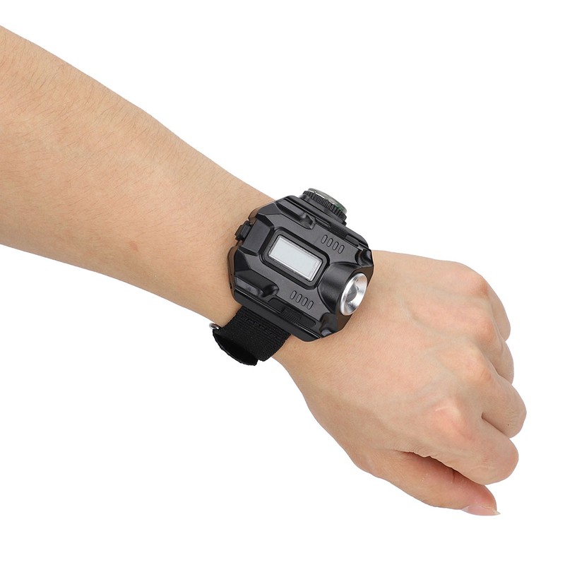 Outdoor Waterproof LED Portable Wrist Light Highlight Flashlight with Display