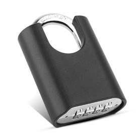 Candado de Combinación Resistente para Exteriores, Candado de Combinación de 4 Dígitos con Diámetro del Haz 8MM, Cilindro Mecánico Completo para Cerca, Garaje, Caja de Herramientas, Negro