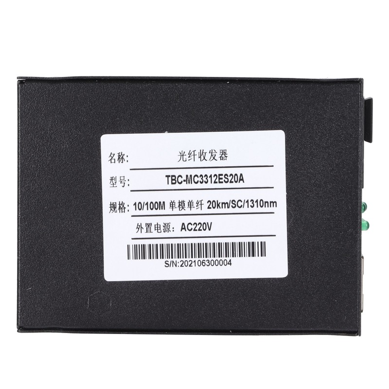 Fiber Transceiver TBCMC3312ES20A 100M Single Mode 20KM SC 1310NM Media