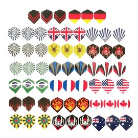 Garneck 60pcs Standard Shape Flights Set - Flights for Darts Tail Wings for and Competitions Fun Designs Available
