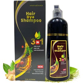 UNIVERSOENLÍNEA.COM | 1pcs Shampoo Tinte Instantáneo Orgánico Natural Cubre Canas Cambia Color Cabello Shampoo Extractos Naturales Sin Químicos (Marrón)
