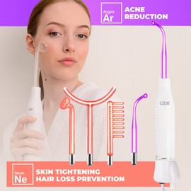 Gess Market GESS623 Supernova Darsonval High Frequency Set Portable High Frequency Acne, Wrinkle Reduction, Hair Loss for Body and Face care device – M – White