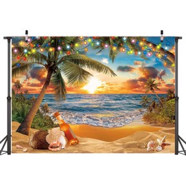 Summer Sunset Tropical Hawaiian Palm Tree Sea Beach Sunset Summer Sea Beach Beach Beach Baby Shower Birthday Party Decoration Photo Props