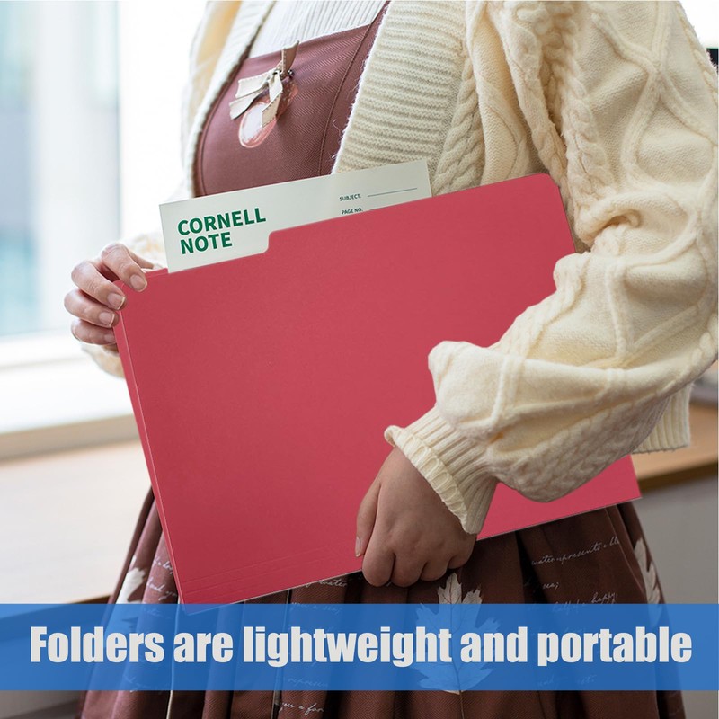 Manila File Folders, 18 Pcs Reinforced File Folders, Plastic File