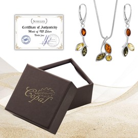 Copal Handmade Natural Amber Sterling Silver 925 Jewellery Set, amber, Amber