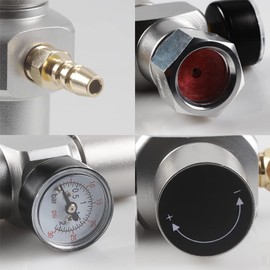 2 in 1 Mini CO2 Gas Regulator Soda Pressure Gauge Mini Gas Regulator with Soda Adapter 3/8in to Tr21.4 for Wine Soda Making by LUCKEG
