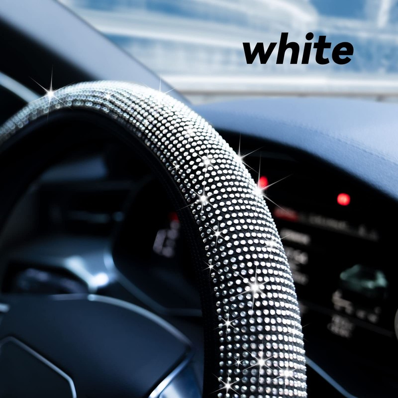 Limsas Bling Rhinestone Steering Wheel Cover with Crystal Diamond for