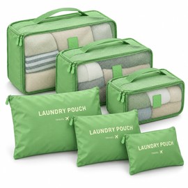 6-Piece Travel Packing Cubes for Luggage Organization – Waterproof Zippered Storage Bags for Clothes and Underwear