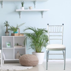 WedDecor Stretch Chair Seat Covers Spandex Dining Chair Pad Slipcovers for Chiavari, Removable Washable Elasticated Cushion Protectors Kitchen Chair Seat Pad Protector, White 100pcs