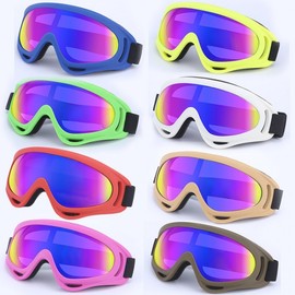 R23 Sport Cycling Goggles Aviator Sunglasses Free Size/X400 Yellow Frame + Colorful Film 20ea