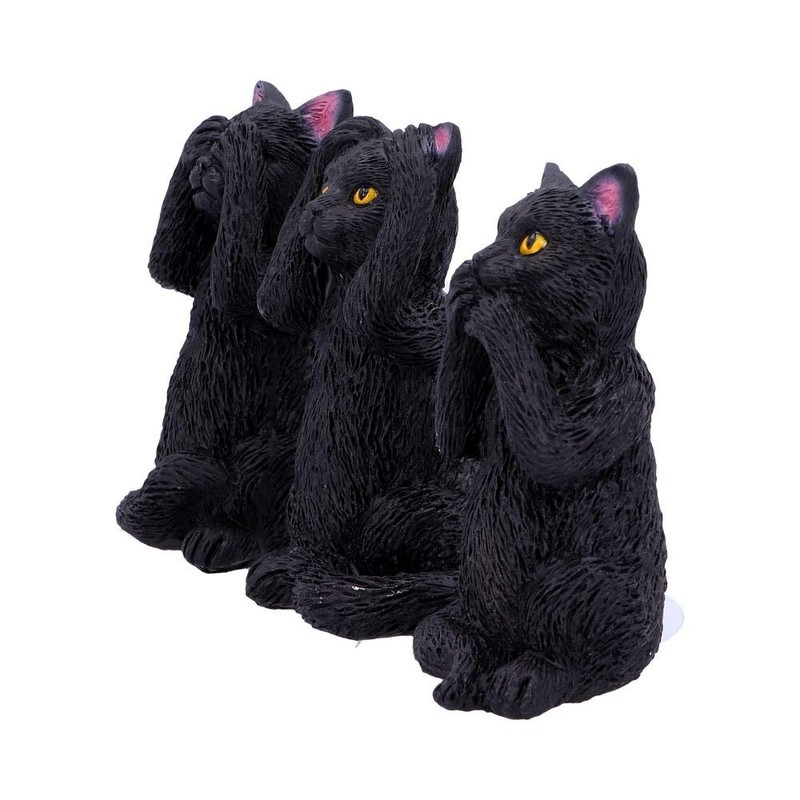 Nemesis Now U4802P9 Three Wise Cat 8.5 cm Black