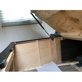 Hatchlift Products RV Bedlift - Small Compartment 24" - 30" with Lightweight Mattress, Camper Shell, Gas Shocks for Truck Pickup Tool Box, and Lift Lid & Spring Struts for Cabinets and Heavy Lids