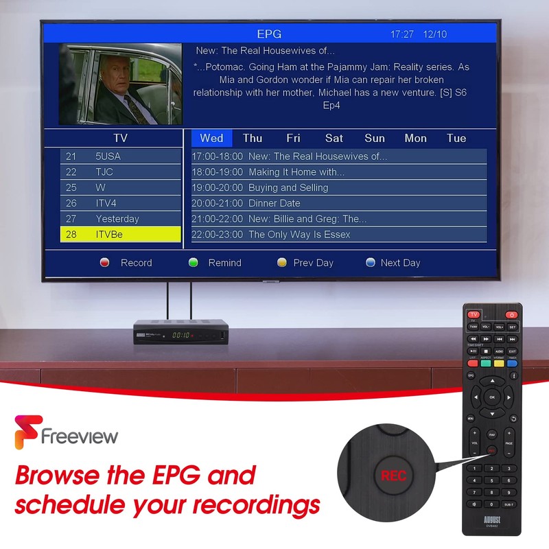 Freeview Set Top Box Recorder - August DVB482 - Watch