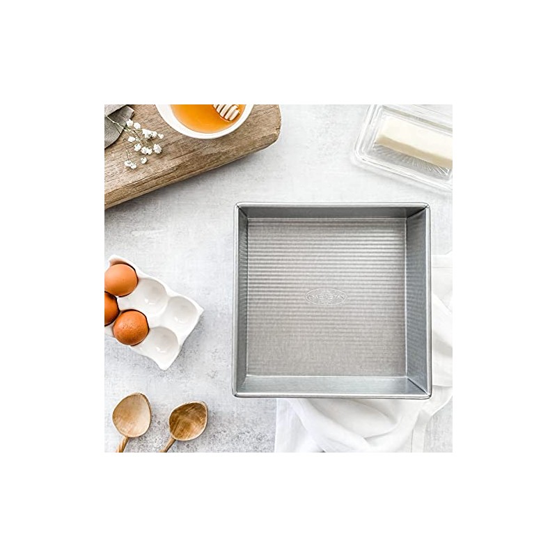 USA Pan molde de cuadrado para tartas sartén, Plateado, 9"