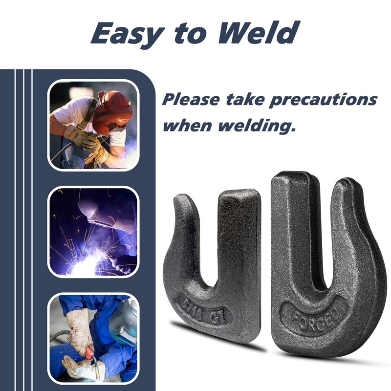 HANDRERLEE 12Pack Weld On Chain Grab Hook, G70 5/16" Forged