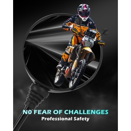 Motorcycle Mirrors Foldable Adjustment Rear View Mirror 8mm 10mm Universal Handlebar Mount Round Compatible with Motorbike Adventure Dirt Street Bike ATV Quad Snowmobile Scooter Coolster Moped (Black)