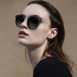 Carfia Cateye Cycling Goggles for Women Polarized UV Protection, Acetate Sports Cat Eye Sunglasses for Fishing Golf Running