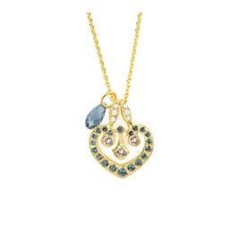 Mariana "Blue Morpho Crystal Heart Pendant Necklace 1118