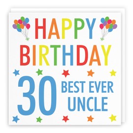 Hunts England - Uncle 30th Birthday Card - Happy Birthday - Best Ever Uncle - Colourful Collection - Fun Card