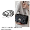 FsGrg Bag Replacement Shoulder Strap Chain/Leather Black + Silver/Silver Approx