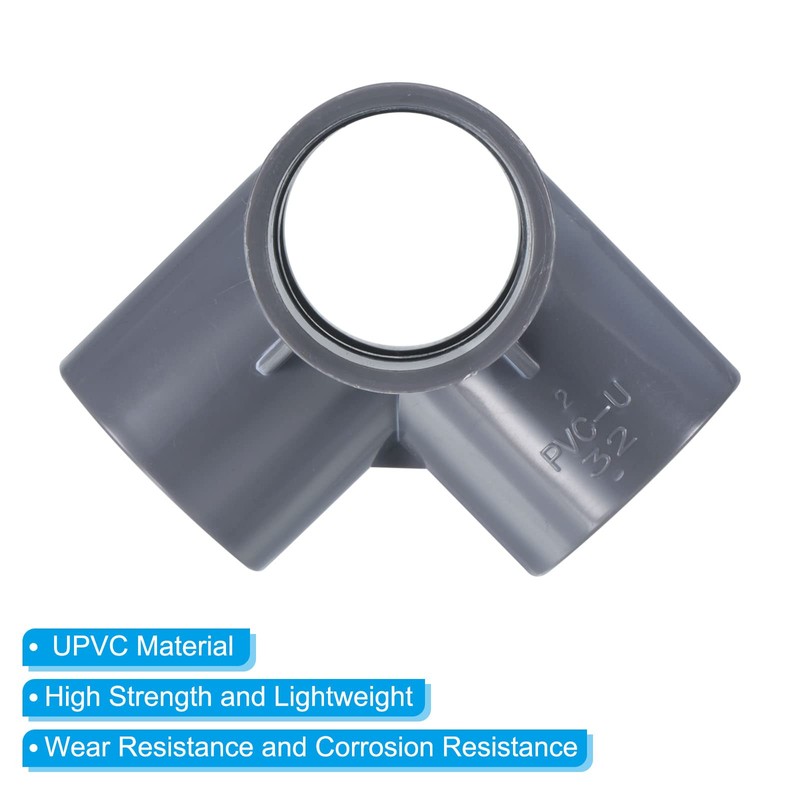 PATIKIL 32mm 4 Way Yelbo Pipe Fitting UPVC 4pcs Joint