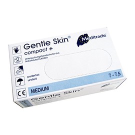Meditrade Gentle Skin Compact + Natural Rubber Latex Disposable Gloves Size M