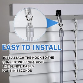 12 Inches Blind Wand Replacement with Hook, Window Blind Tilt Wand with Hook and Grip, Clear Blind Wand, Plastic Blind Wand Replacement (2 Pack)