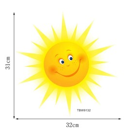 Smiling Sun Wall Sticker Wall Decal Sun Wallpaper for Kindergarten Home Children Room Wall Decorations Art