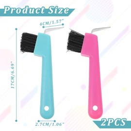 Pack of 2 Hoof Picks Horse Head Hoof Pick, Hoof Pick for Horses, with Brush 2 in 1 Hoof Scraper, Horse Care Accessories for Clean Hooves for Hoof Care, Random Colour