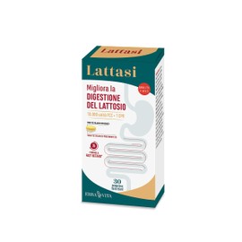 ERBA VITA Lattasi integratore alimentare con enzima lattasi, utile per migliorare e ottimizzare la digestione del lattosio in caso di intolleranza - Formato 30 Compresse