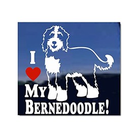 I Love My Bernedoodle | NickerStickers® Vinyl Dog Window Decal Sticker